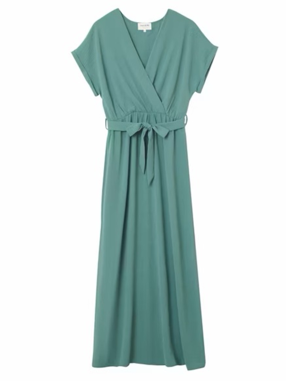 Elastic Tie Waist Maxi Dress